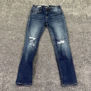 Vigoss Jeans Womens 28 Blue Jagger Skinny Distressed Stretch Medium Wash Denim
